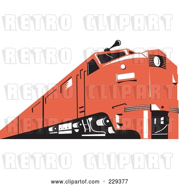 Vector Clip Art of Retro Red Train