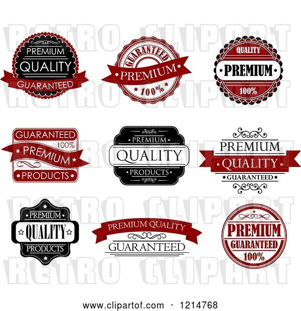 Vector Clip Art of Retro Retail Quality Guarantee Labels 2