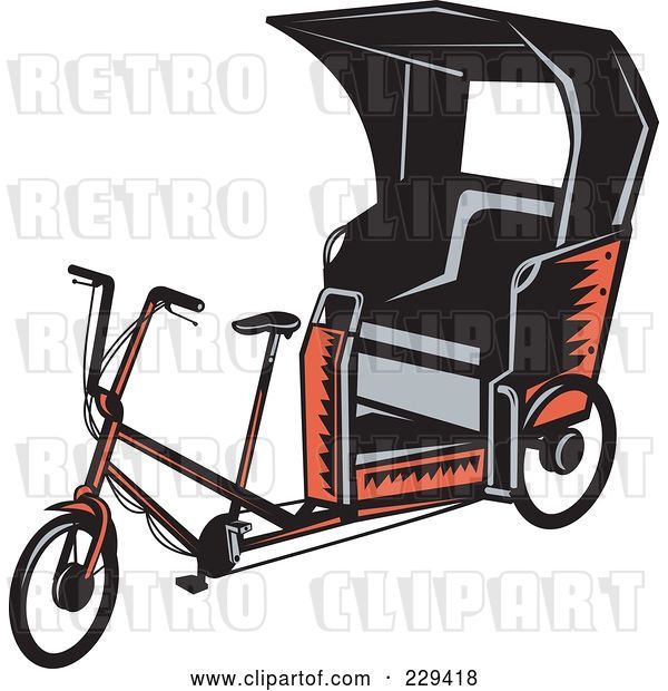 Vector Clip Art of Retro Rickshaw