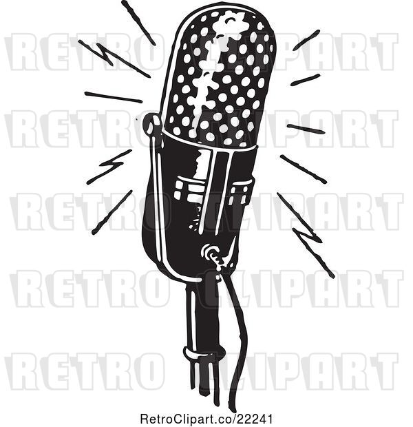 Vector Clip Art of Retro Rounded Microphone