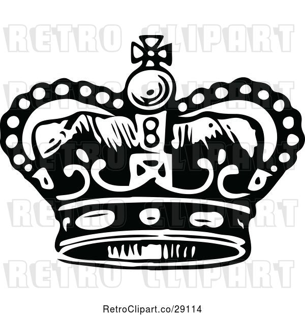 Vector Clip Art of Retro Royal Crown 2