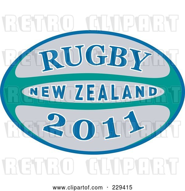 Vector Clip Art of Retro Rugby 2011 Icon - 3