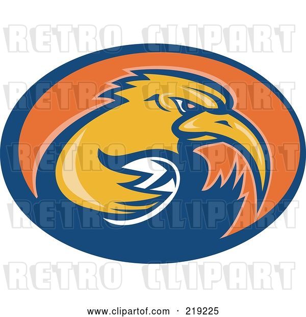 Vector Clip Art of Retro Rugby Kiwi Bird Logo - 1