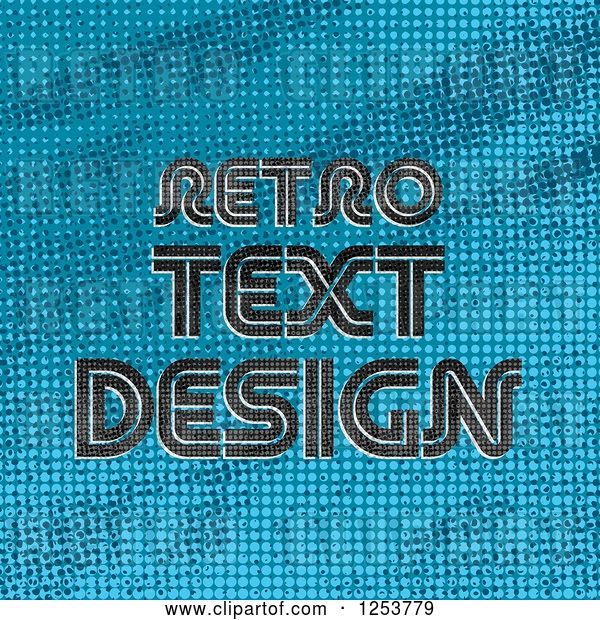 Vector Clip Art of Retro Sample Text over Blue