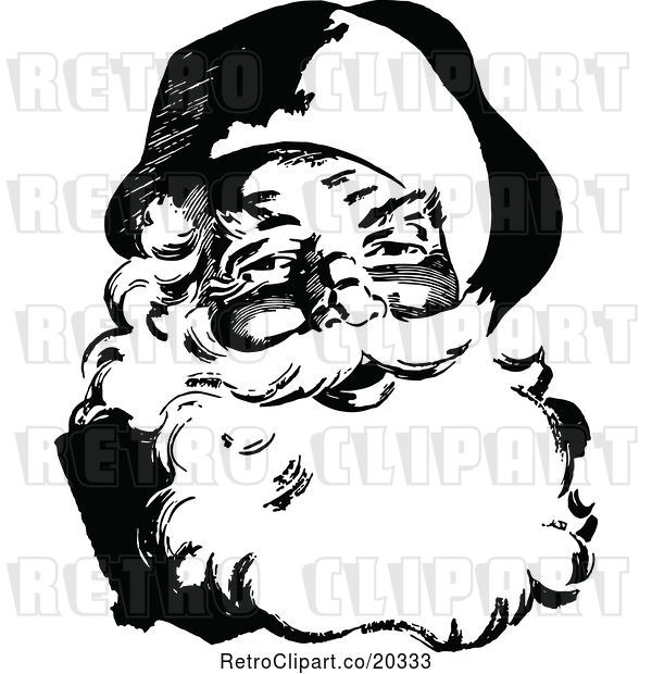 Vector Clip Art of Retro Santa