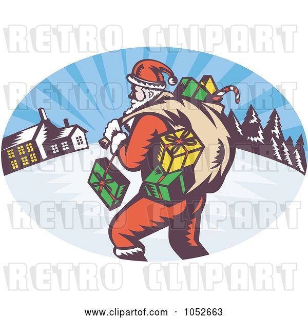 Vector Clip Art of Retro Santa Logo