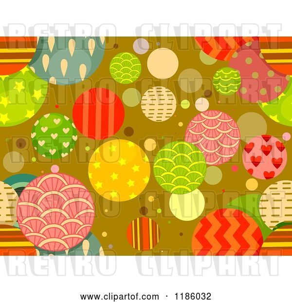 Vector Clip Art of Retro Seamless Background of Patterned Circles