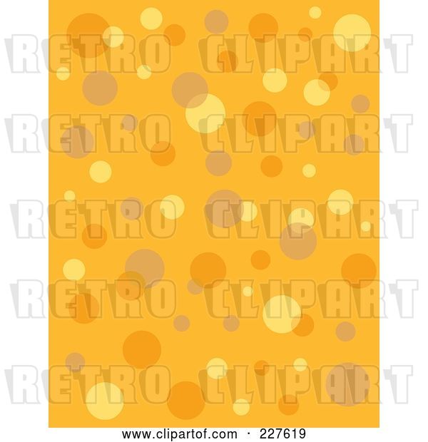 Vector Clip Art of Retro Seamless Background Pattern of Bubbles on Orange