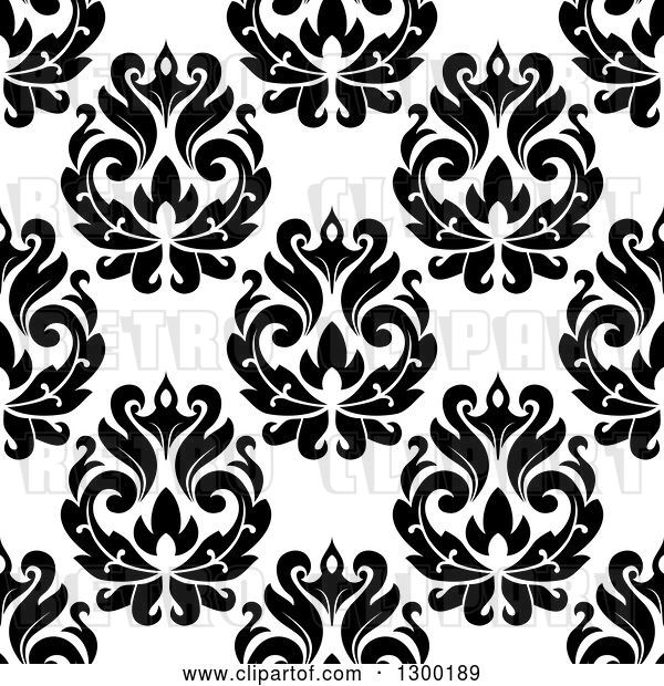 Vector Clip Art of Retro Seamless Floral Background Pattern 2