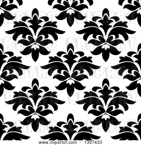 Vector Clip Art of Retro Seamless Floral Background Pattern 5