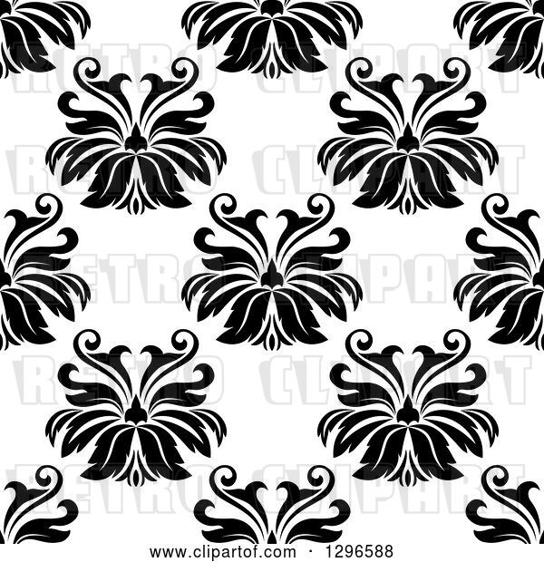 Vector Clip Art of Retro Seamless Floral Background Pattern