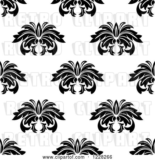 Vector Clip Art of Retro Seamless Floral Background Pattern