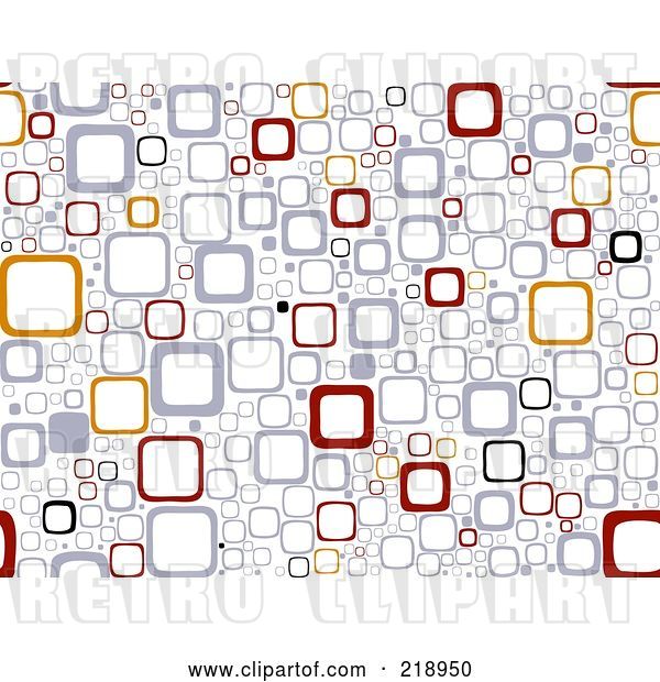 Vector Clip Art of Retro Seamless Funky Background of Squares on White