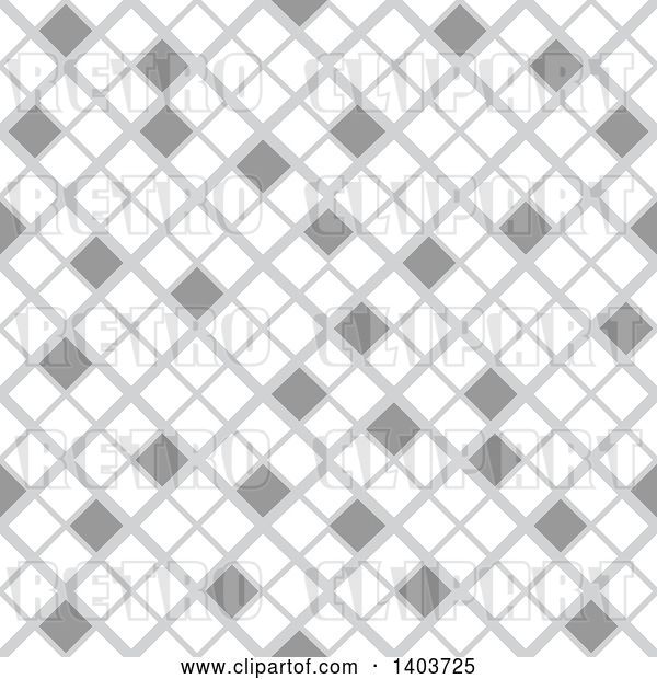 Vector Clip Art of Retro Seamless Grayscale Pattern Background of Diamonds or Tiles