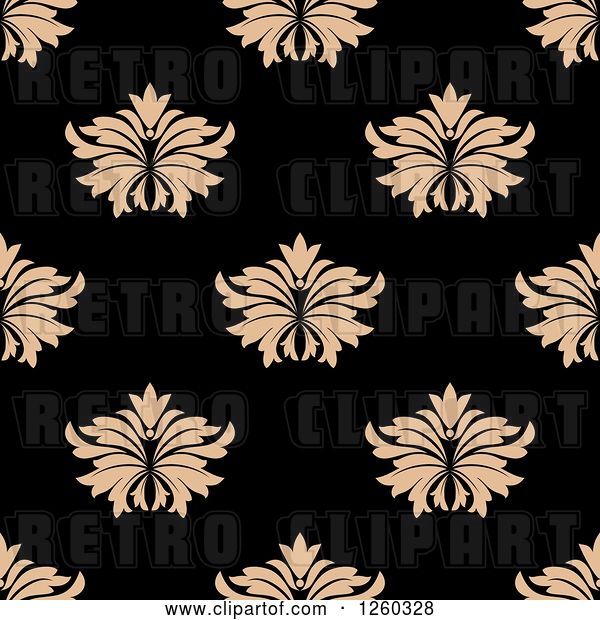 Vector Clip Art of Retro Seamless Pattern Background of Floral