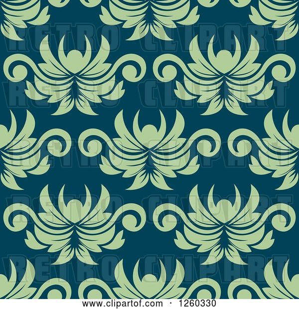 Vector Clip Art of Retro Seamless Pattern Background of Floral