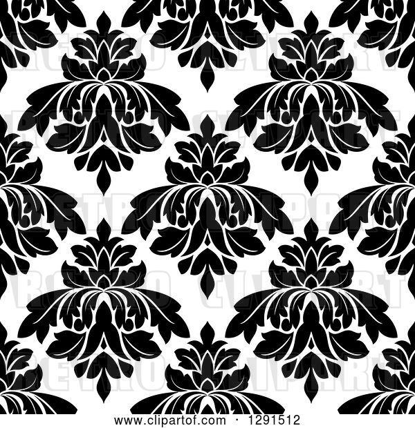 Vector Clip Art of Retro Seamless Pattern Background of Floral Damask 6