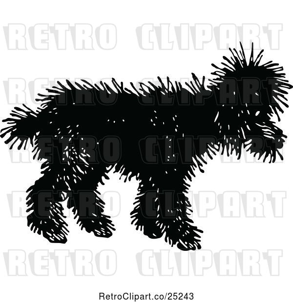 Vector Clip Art of Retro Shaggy Dog