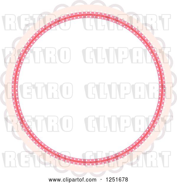Vector Clip Art of Retro Shappy Chick Round Pink Doily Frame