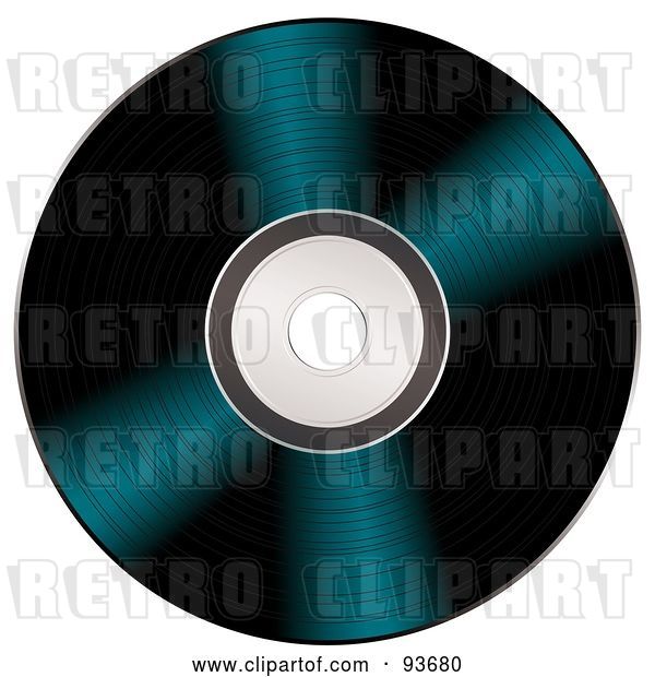 Vector Clip Art of Retro Shiny Vinyl Record or Black CD