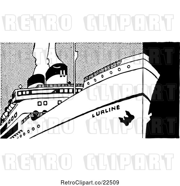 Vector Clip Art of Retro Ship 5