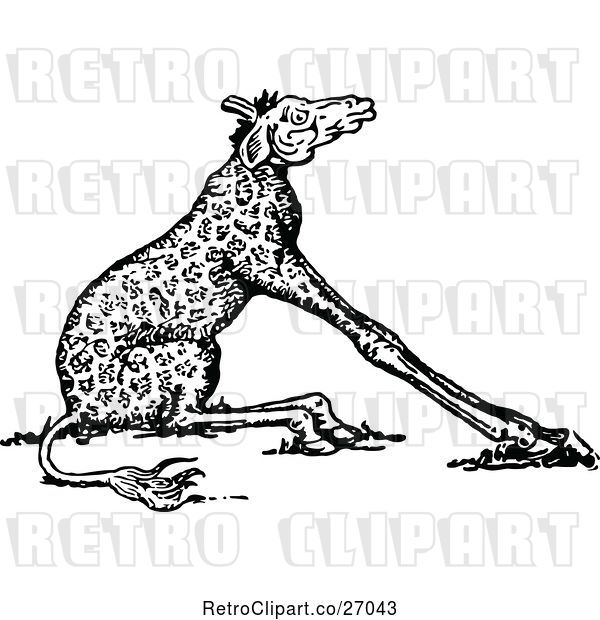 Vector Clip Art of Retro Short Neck Giraffe