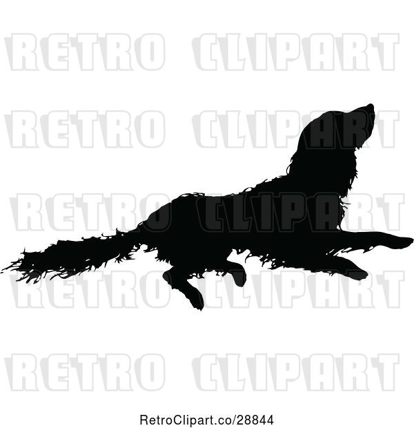 Vector Clip Art of Retro Silhouetted Dog