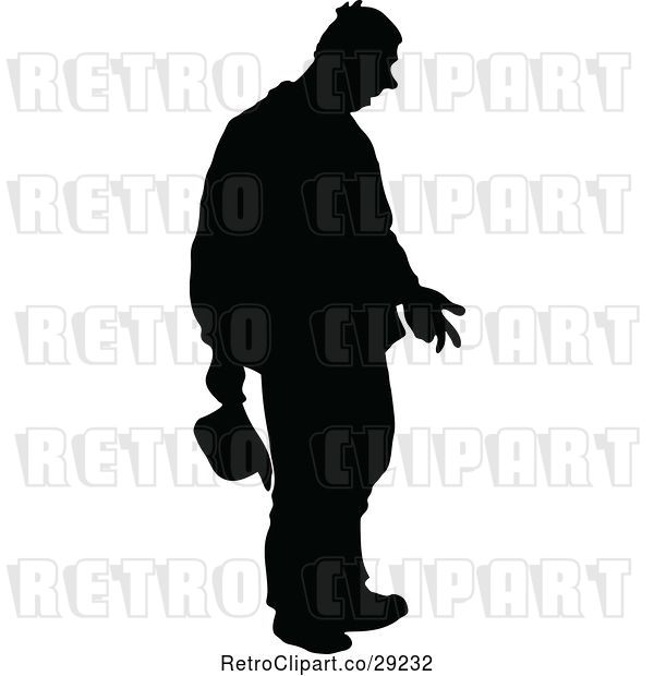 Vector Clip Art of Retro Silhouetted Guy 1