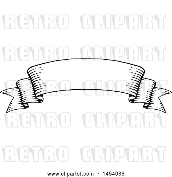 Vector Clip Art of Retro Sketched Parchment Ribbon Banner