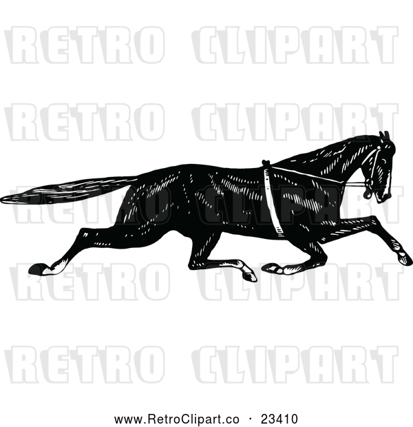 Vector Clip Art of Retro Sprinting Horse
