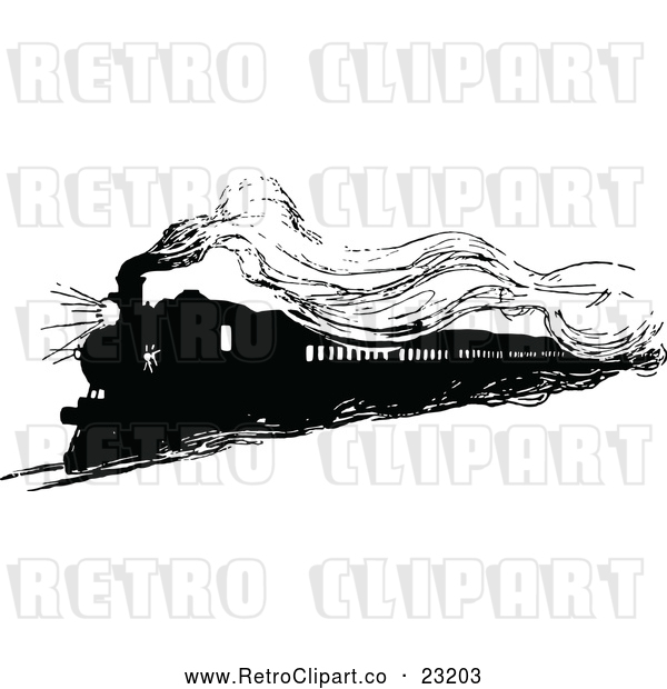 Vector Clip Art of Retro Steam Engine Train