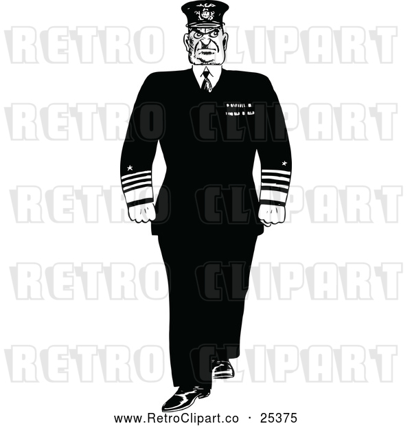 Vector Clip Art of Retro Stern Admiral
