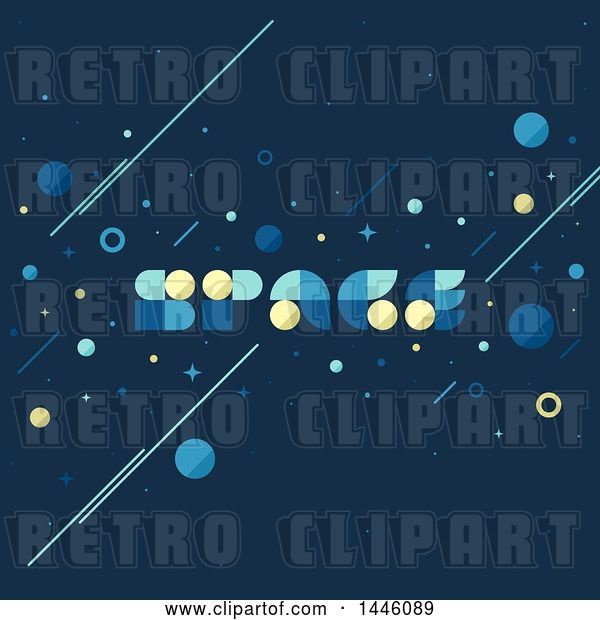 Vector Clip Art of Retro Styled Background with Space Text