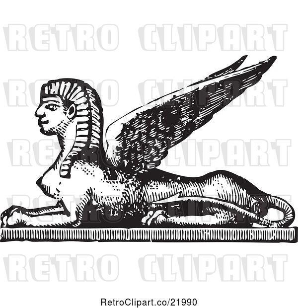 Vector Clip Art of Retro Styled Egyptian Sphinx