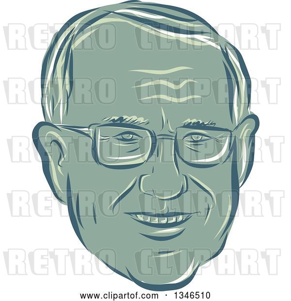Vector Clip Art of Retro Styled Face of Bernie Sanders, Democratic 2016 Presidential Candidate