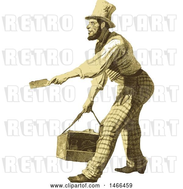 Vector Clip Art of Retro Styled Male Boot Polisher
