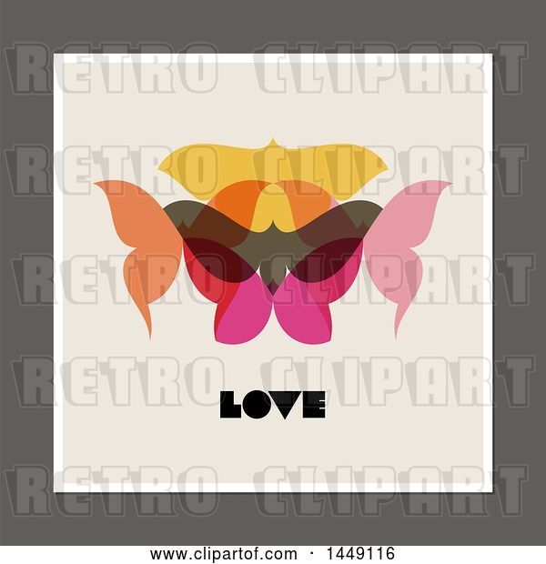 Vector Clip Art of Retro Styled Moth and Love Design