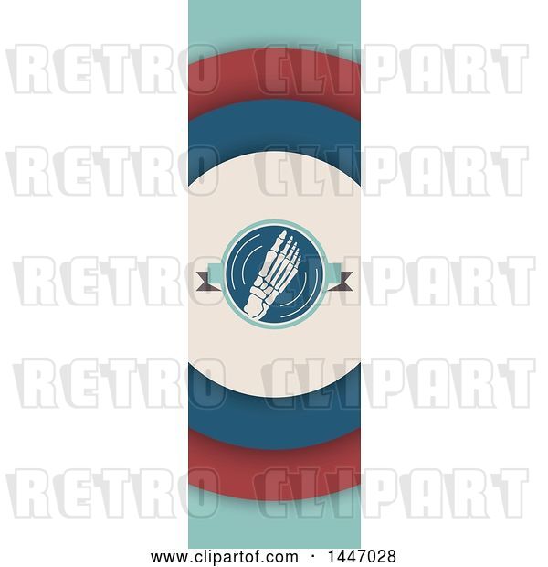 Vector Clip Art of Retro Styled Vertical Foot Banner