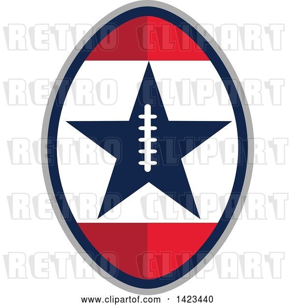 Vector Clip Art of Retro Super Bowl 51 Football Design with a Star