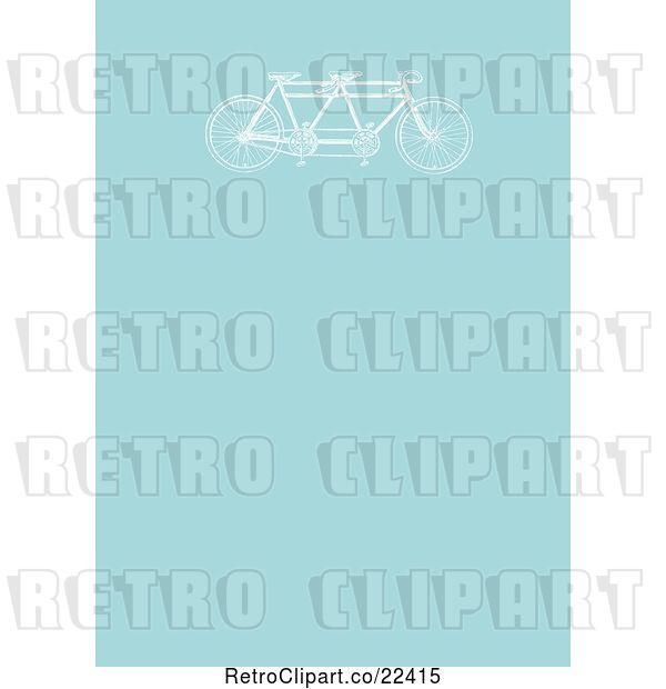 Vector Clip Art of Retro Tandem Bicycle on Blue