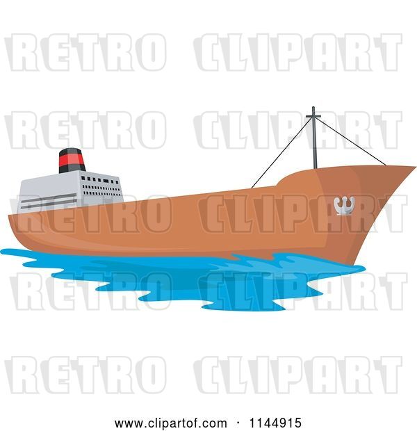 Vector Clip Art of Retro Tanker Ship