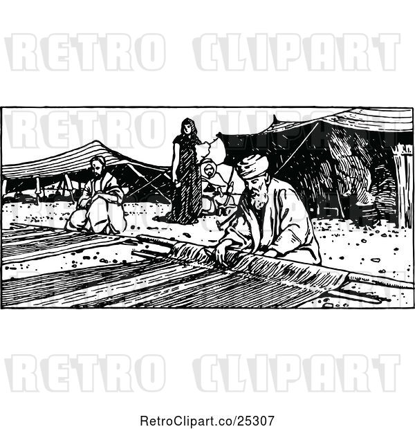 Vector Clip Art of Retro Tent Makers