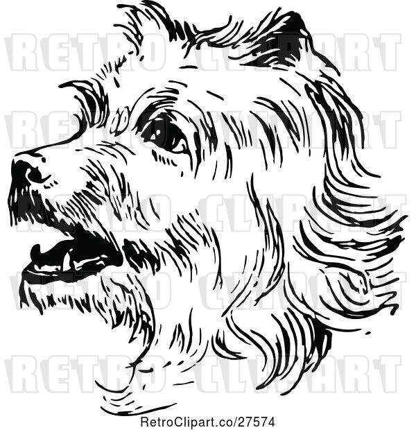 Vector Clip Art of Retro Terrier Dog