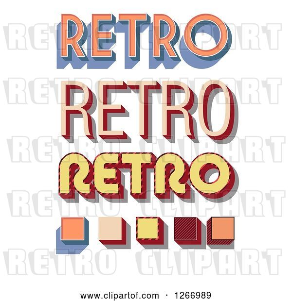 Vector Clip Art of Retro Text Designs