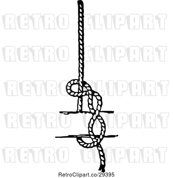 Vector Clip Art of Retro Timber Hitch Knot