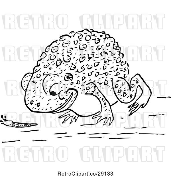 Vector Clip Art of Retro Toad and Slug
