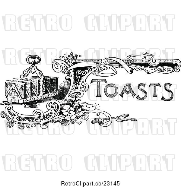 Vector Clip Art of Retro Toast Text with a Toaster
