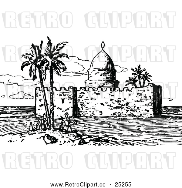 Vector Clip Art of Retro Tomb of Ezra
