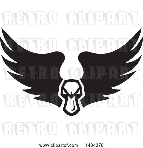 Vector Clip Art of Retro Tough Angry Mallard Duck Head with Wings