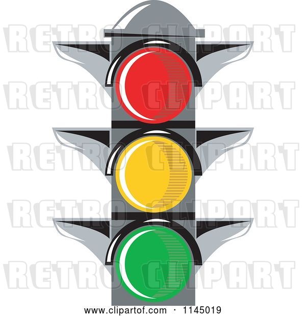 Vector Clip Art of Retro Traffic Light